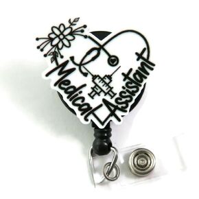 Medical Assistant Badge Reel, CMA Retractable ID Badge Holder, Medical Assistant Student Badge Reel, MA Graduation Gift, Hospital Badge, Gifts for MA Graduate