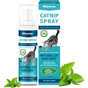 Catnip Spray for Cats, Natural Catnip for Cats and Kittens, Cat Spray Catnip for Indoor Cats, Catnip Mist Spray for Relieves Stress, Calming, Revives Toys & Scratching Posts 100 ml (3.38 Oz)