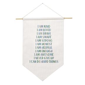 Positive Wall Hanging Banner, I am Kind, Affirmations Wall Art, Kid Affirmations Wall Decor, Daily Affirmations Wooden Hanging Poster, Nursery Wall Decor, Education Banner