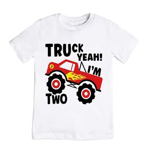 Monster truck boys truck yeah I'm two 2nd birthday shirt monster truck birthday truck shirt truck birthday birthday boy truck party (2T)