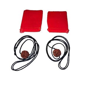 Original 5 Mukhi Rudraksha big size beads, Set of Two HANDMADE pendants by AYURVEDA 99™, adjustable cotton cord, Authentic Nepali Rudraksha mala bead two necklaces