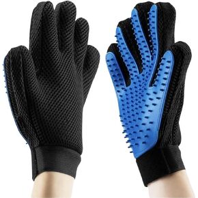 Pet Grooming Glove for Simple Easy Mess-Free Grooming, Grooming Mitt For Dogs, Cats, Rabbits, Horses, Long/Short/Curly/Straight Hair, Pet Hair Gloves For Pet Hair Removal, Easy Clean up