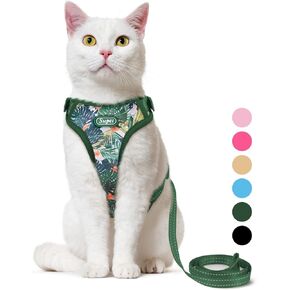 Supet Cat Harness and Leash Escape Proof for Walking, Adjustable Cat Vest Harness and Leash Set for Large and Small Kittens Dogs