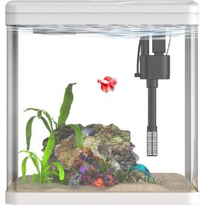 Small Fish Tank with Filter and Light, 2 Gallon Aquarium Starter Kits，Self-Cleaning Fish Tank.