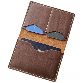 Handmade Leather Passport Holder and Travel Wallet (Dark Brown)