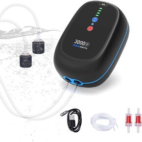 Portableaquarium air Pump, Bait Bucket Aerator IPX7 Waterproof, USB Magnetic Charging, Multiple Airflow Settings, Suitable for Outdoor Fishing, Fish Transportation, Power Outage, etc.