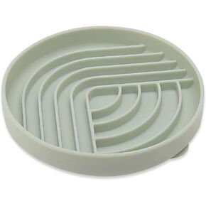 Slow Feeder Dog Bowls, Slowdown Bowl - Silicone Dog Feeding Bowls with Suction Cups for Puppies, Modern Lick Mat Design, Reduces Gulping, Dishwasher Fit, Mealtime Challenge, Green
