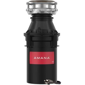 Amana A50 W/C Kitchen Garbage, 1/2 HP Motor Continuous Feed Food Waste Disposer, Black