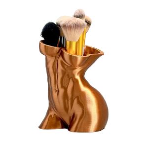 brush holder goddess woman sculpture butt Vase,hot body unique makeup organizer, storage pen, vanity organizer, pot vase (Bronze)