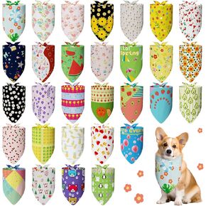Debei 30Pc Tie Dye Dog Bandanas Bulk Summer Dog Bandanas Bibs Triangle Scarf Colorful Groomers Birthday Gifts Puppy Triangle Kerchiefs for Small Medium Large Dog Cats Pet Costume Decoration(Large)
