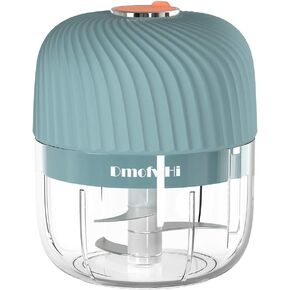 DmofwHi Electric Garlic Chopper,Cordless Mini Chopper With USB Rechargeable,304 Stainless Steel Blade,250ml Portable Electric Mini Food Chopper for Garlic,Ginger,Onion,Meat-Blue (White)