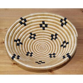 TEMBO AFRICA Hand Woven African Basket Rwanda 8 Inches Sisal & Sweetgrass Basket Handmade From Africa