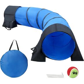 Rain Queen 10 Foot Dog Agility Tunnel with Sandbagsl - Premium Dog Agility Equipment for Effective Dog Agility Training.