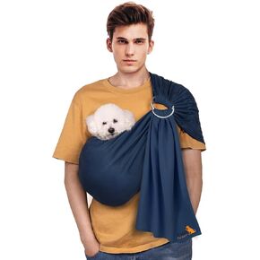 Dog Sling Carrier for Small Dogs,Pet Carry Slings Front Pack,Puppies/Cats Up to 15lbs,Soft Cotton,Adjustable Wrap,Anti Pet Anxiety,Hands Free