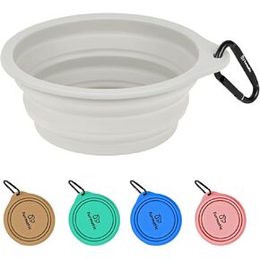 Portable Collapsible Dog Bowl, Food Grade Silicone, Large Capacity, Easy to Wash - Ideal for Outdoor Camping and Hiking, Suitable for Dogs, Cats, and Pets (Green)