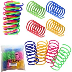 Cat Spring Toy, 30 Pcs Cat Kittens Toys Plastic Colorful Coil Spiral Springs for Swatting, Biting, Hunting, and Active Healthy Play Interactive Cat Toys indoor Cats