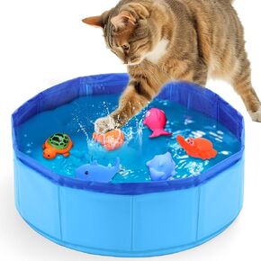 Mity rain Cat Water Toy - Cat Pool with Interactive Fish Toys, Fish Bowl Cat Play Toys for Indoor Bored Cats Cat Interactive Toys for Indoor Cats