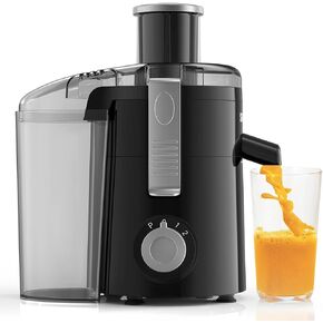 SIFENE Compact Centrifugal Juicer Extractor - 3-Speed Juicer Machine for Fruits and Vegetables - Non-BPA, Easy to Clean - Black