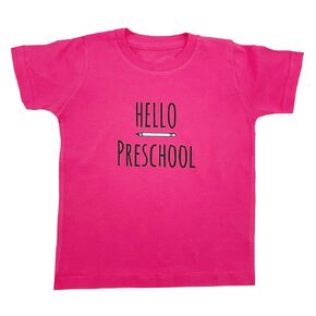 Hello Preschool, Hello Kindergarten - First Day of School Shirt, Pre-K Toddler T-shirt, Children's Back To School Clothes, Short Sleeve (5/6, Hello Kindergarten, Grey)