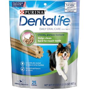 Purina DentaLife Made in USA Facilities Small/Medium Dog Dental Chews, Daily - 40 Treats