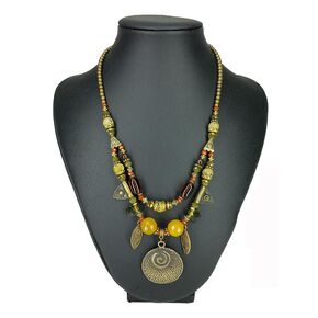 boho bib necklace for women multi strands statement necklace gypsy beaded jewelry