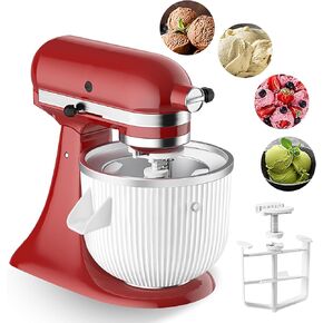Ice Cream Attachment for KitchenAid Stand Mixer,Fits 4.5Qt and Larger Stand Mixers, 2-Quart Frozen Kitchenaid Ice Cream Maker Attachment,Ice Cream & Sorbet Gelato Maker by KassunKoch