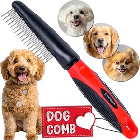 Dog Combs for Grooming Small Dogs - Rotating Teeth 5-in-1 Dematting Comb for Dogs - Doodle Comb for Dogs - Goldendoodle, Maltese, Pomeranian, Poodle and others