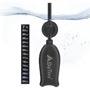 DaToo Super Mini Aquarium Heater 6 Watts Small Fish Tank Flat Heater 6W with Free Thermometer Strip Submersible Slim Betta Heater for Up to 2 Gallon Desktop Aquariums