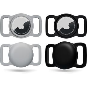 Airtag Dog Collar Holder | Waterproof Airtag Holder for Dog Collar | Pet Airtag Holder - Cat, Dog Airtag Holder | Air Tag Dog Collar Airtag Holder - 2 Pack Black
