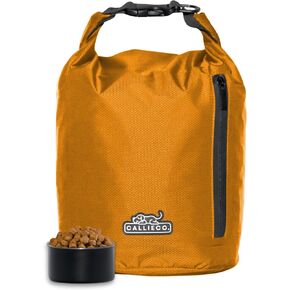 Dog Food Travel Bag w/ 1 Cup Scoop and Zipper Side Pocket | Waterproof Kibble Storage Container for Home, Road Trips, Camping, Boarding and More (Blue, 32 Cups)