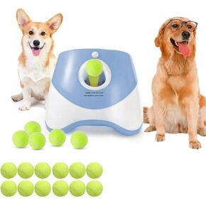 Automatic Ball Thrower for Dogs, Small Dog Ball Launcher with Free 12 PCS Mini Balls, Three-Speed Control Interactive Dog Fetch Machine Toy for Dogs (Ball Thrower for Dogs) in Saudi Arabia