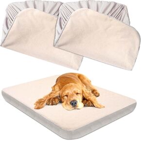 Dog Bed Covers Replacement Washable Small, 100% Waterproof Dog Bed Cover Soft Noiseless Dog Bed Sheets 50% Increase Durability, Blue 2 Pack 36 x 23 inch for Dog Bed/Pet Bed