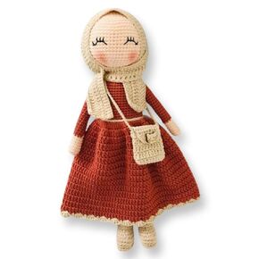 Crochet Hijab Doll, Amigurumi Muslim Doll, Muslim dolls for girls, Muslim toy, Ramadan gift, Muslim Gift, Eid Gifts For Kids, Ramadan gifts for kids (Pink)