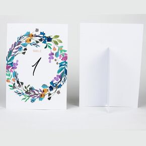 Wedding Table Numbers, Floral Design 1 to 30, 5 x 7 Inches, Premium 350gsm Cardstock with Self-Standing Easel - For Weddings & Special Events