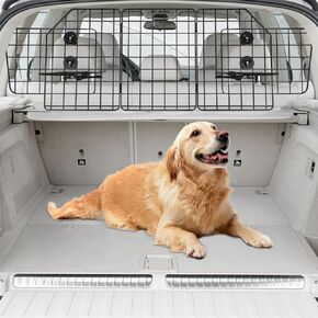 Dog Car Barrier for SUV Trunk Cargo Area, Foldable & Adjustable Car Divider and Dog Gate