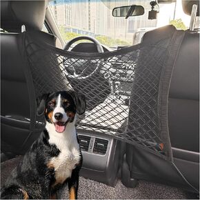 Car Barrier for Dogs Pets, 20 inches* 11.8 inches Stretchable Nylon Net Barrier, Keep Pet Dogs in The Back Seats