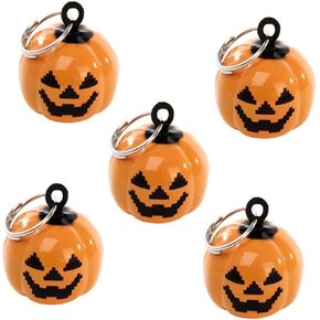 5 Pcs Pumpkin Bells Halloween Ornaments Trumpet Keychain Cartoon Pet Bells Halloween Keychain Pendant Bell Collar Cartoon Keychain Dog Collar Bell Decor Accessories Copper Charm