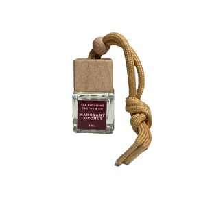 The Blooming Cactus & Co - Car Diffuser | Cute car accessory | Scented Car | Small room diffuser (Mahogany Teakwood, 8 ml)
