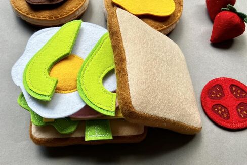 Large Breakfast Set with Bread and Pancake/Handmade Felt Play Food for Kids/Pretend Play/Montessori Educational Kitchen Toys/Felt Toy Food for Toddlers and Kids in Saudi Arabia