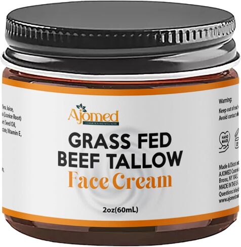 Beef Tallow Face Moisturizer - Grass Fed Beef Tallow for Skin Care- HandmadeTallow face Cream-Sensitive & Dry Skin, Eczema, Psoriasis, sunburn (UNSCENTED) in Kuwait