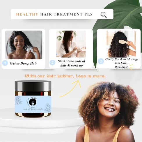 Chebe and Hibiscus Butter for Hair Growth, Loc In Moisture, Hair Thickening, Chebe, Hibiscus, Rosemary Hair Shea Butter, Promotes Hair Regrowth (8 oz, Vanilla Hair Butter) (no scent, 8 oz) in Saudi Arabia
