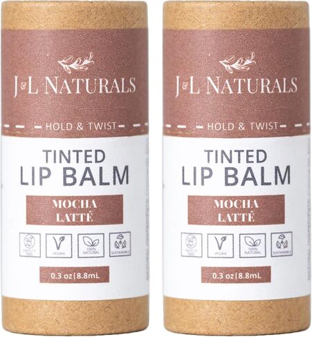 J&L Naturals Tinted Lip Balm | Vegan & Cruelty Free Lip Stain | Zero Waste Makeup | Plastic-Free, Hydrating & Moisturizing Lip Tint | Made in US (Single (1-Pack), Wild Berry Bliss) in Kuwait