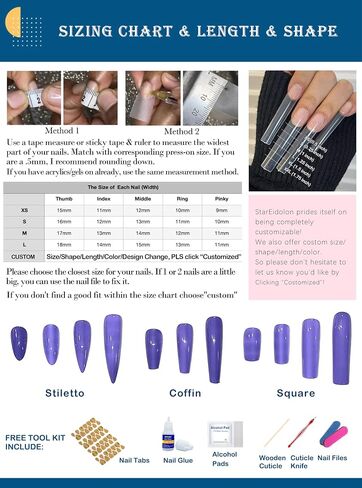 HAND-PAINTED White Press Ons Neon Small Press on Nails Long French Press on Nails Coffin Medium Short Nail art Fake Nail Art Kit with 7g Glue on Nails Handmade Almond Square Nails (Large, Style 26) in Kuwait