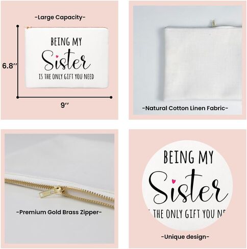 Sisters Gift From Sister Soul Sister Definition Handmade Makeup Bag for Best Friend Funny Cosmetic Bag with Zipper Sister Birthday Gift Ideas Soulmate Bestie Gift (Soul sister) in Saudi Arabia