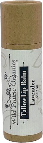 Organic Tallow Solid Lip Balm Moisturizer - Natural and Clean Lip Care that’s Hydrating and Soothing - Large .3 Fluid Ounce Recyclable Cardboard Tube - Untinted (Peppermint) in Saudi Arabia