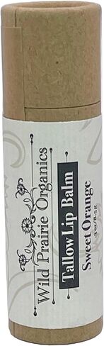 Organic Tallow Solid Lip Balm Moisturizer - Natural and Clean Lip Care that’s Hydrating and Soothing - Large .3 Fluid Ounce Recyclable Cardboard Tube - Untinted (Peppermint) in Saudi Arabia