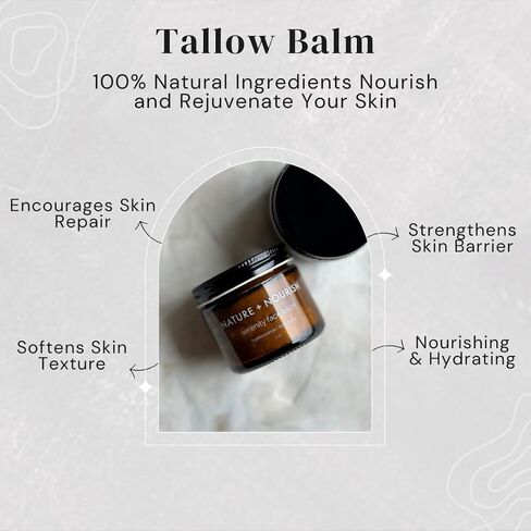Whipped Tallow Face Balm - Handmade Beef Tallow Skin Care - For Sensitive Skin, Acne, Dry Skin - Frankincense and Blue Tansy Tallow Moisturizer in Saudi Arabia