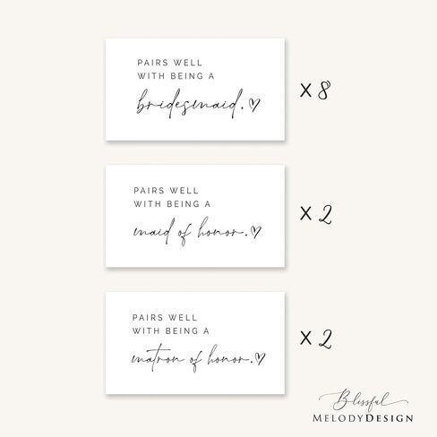 Set of 12 Bridesmaid Proposal Mini Champagne Bottle Labels, Waterproof Mini Wine Bottle Labels, Proposal Idea for Bridesmaids, Maid of Honor & Matron of Honor in Saudi Arabia