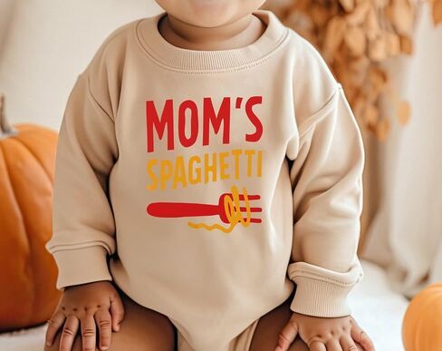 Funny Retro Mom's Spaghetti Baby Bodysuit Cute Hand Drawn Meatball Kawaii Romper Italian Kids Hippie Foodie Tee (0-6 Months, Cute Print-Short Sleeve Bodysuit) in Saudi Arabia