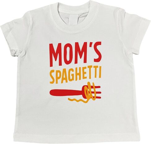Funny Retro Mom's Spaghetti Baby Bodysuit Cute Hand Drawn Meatball Kawaii Romper Italian Kids Hippie Foodie Tee (0-6 Months, Cute Print-Short Sleeve Bodysuit) in Saudi Arabia